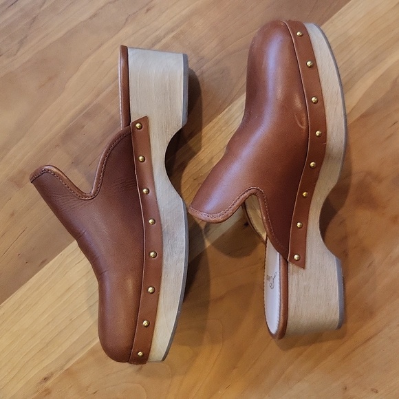 J. Crew Leather Clogs for Women Warm Sepia Brown 6.5 - Picture 2 of 13